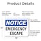 Signmission Emergency Escape, 18 in W x Rectangle, Aluminum OS-2PACK-NS-A-1218-L-11787 - alternate 4